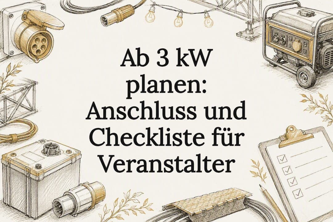 Ab 3 kW planen: Anschluss und Checkliste für Veranstalter