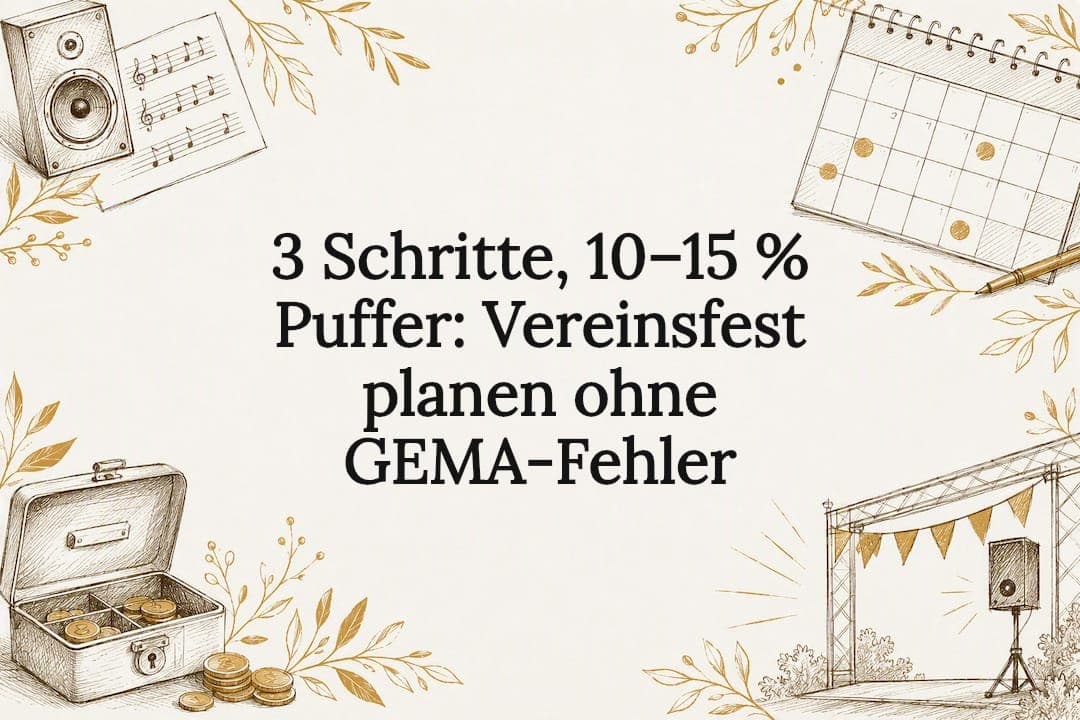 3 Schritte, 10–15 % Puffer: Vereinsfest planen ohne GEMA‑Fehler