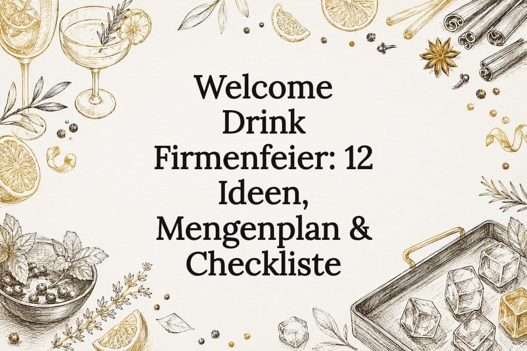 Welcome Drink Firmenfeier: 12 Ideen, Mengenplan & Checkliste